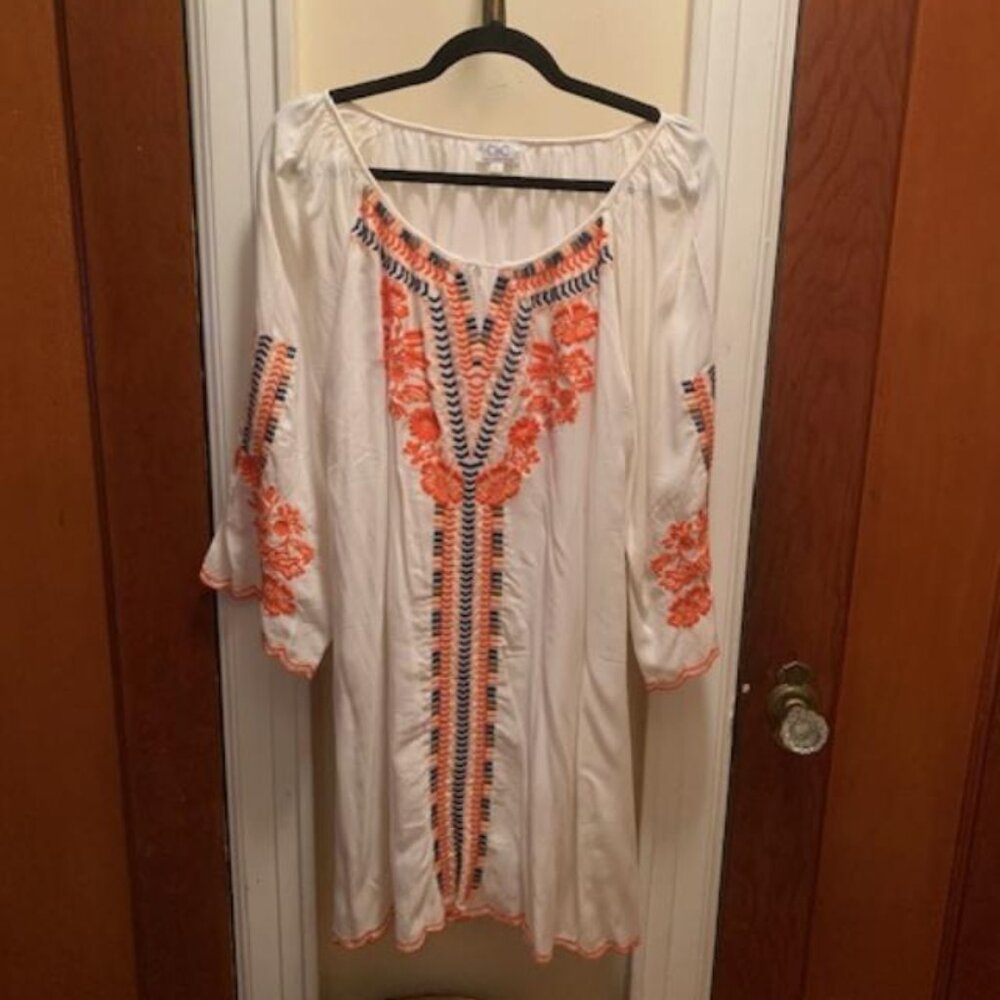 Embroidered Indian Print Cover Up
